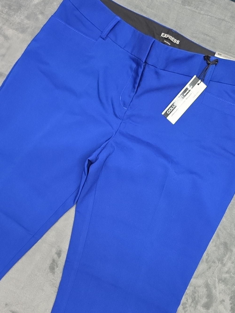 Express Womens 12 Columnist Barely Boot  Cobalt Blue Trousers